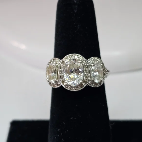 Tacori Diamonique Epiphany in Bloom Platinum Clad 925 Ring Size … - Picture 9 of 16
